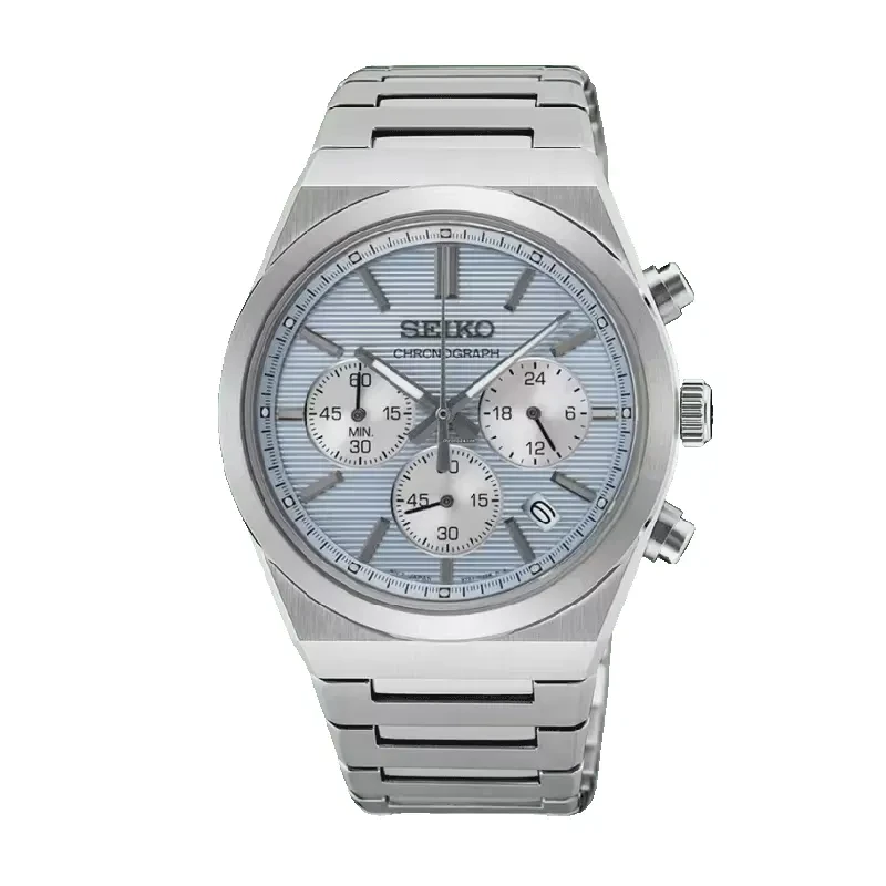 Seiko Chronograph Sporty Ice Blue Dial Quartz Watch- SSB459P1